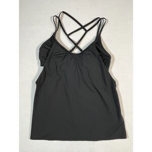 Athleta Black Solace Support Small Racerback Tank Yoga Pilates Workout EUC